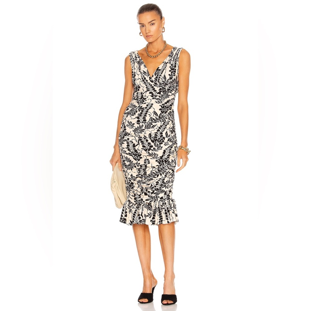 Norma Kamali Women's Tara Dress with Ruffle at The Hem